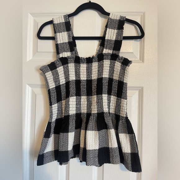 LOFT Tops - LOFT Black and White Checkered Tank Top - LIKE NEW!
